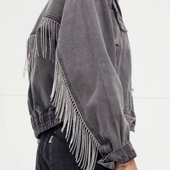 We The Free Jackets & Blazers - We The Free comet rhinestone fringe jacket